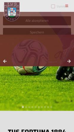 Vorschau der mobilen Webseite www.tus-fortuna-saarburg.de, TuS Fortuna 1894 Saarburg