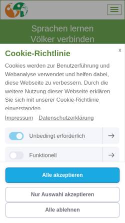 Vorschau der mobilen Webseite www.sprachschule-muench.de, Private Fremdsprachenschule Clara Münch