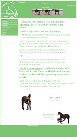 Vorschau der mobilen Webseite therapiefuerspferd.de, Therapie fürs Pferd
