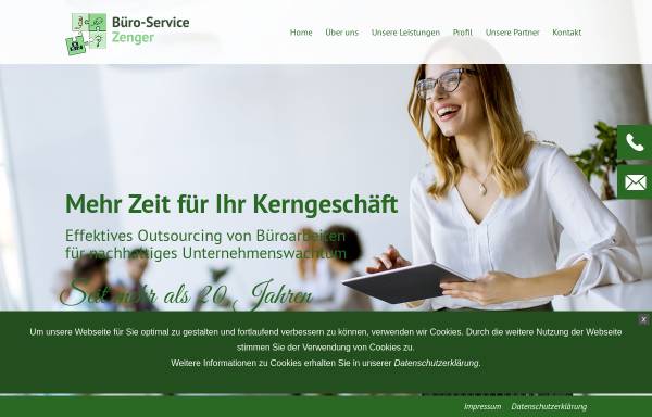 Vorschau von www.buero-service-zenger.de, Büroservice Birgit Zenger