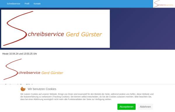Vorschau von www.schreibservice-gerd-guerster.de, Schreibservice Gerd Gürster