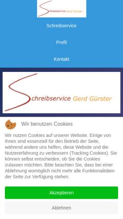 Vorschau der mobilen Webseite www.schreibservice-gerd-guerster.de, Schreibservice Gerd Gürster