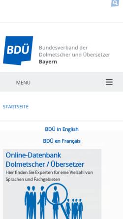 Vorschau der mobilen Webseite www.bdue-bayern.de, BDÜ Landesverband Bayern e. V.