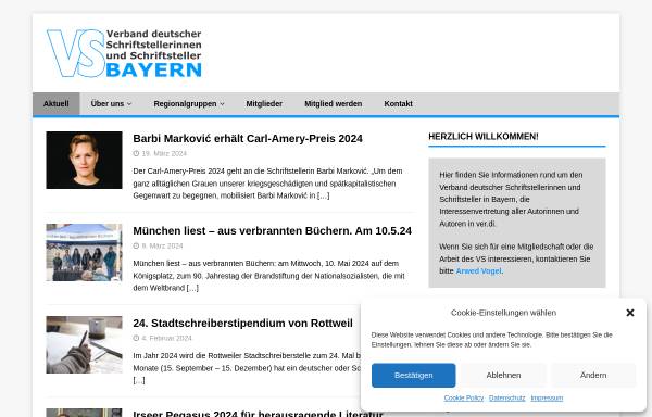Vorschau von www.schriftsteller-bayern.de, Verband Deutscher Schriftsteller in Bayern