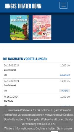 Vorschau der mobilen Webseite www.jt-bonn.de, Junges Theater Bonn