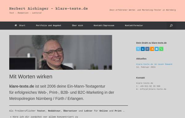 Vorschau von www.klare-texte.de, Klare-texte.de Herbert Aichinger