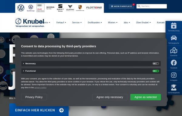 Vorschau von knubel.de, Knubel GmbH & Co. KG, Automobil-Handelsgruppe