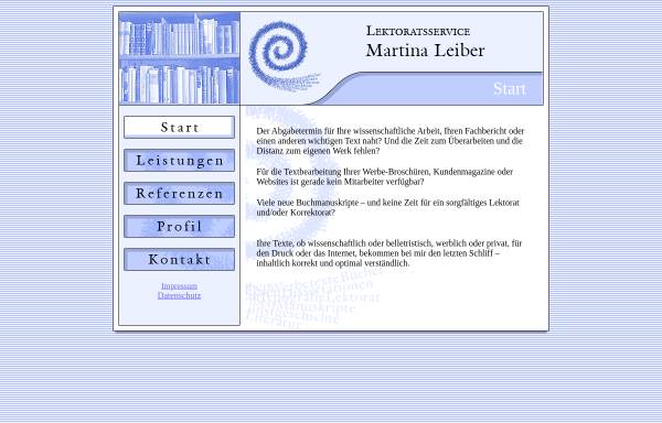 Vorschau von www.lektorat-leiber.de, Lektoratsservice Martina Leiber