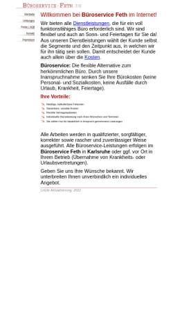 Vorschau der mobilen Webseite www.bueroservice-feth.de, Büroservice Feth, Gabriele Feth