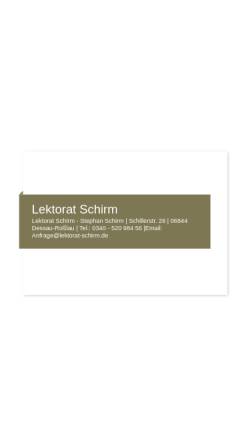 Vorschau der mobilen Webseite lektorat-schirm.de, Lektorat Stephan Schirm