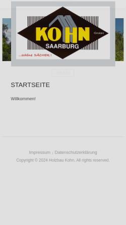 Vorschau der mobilen Webseite www.kohn-saarburg.de, Holzbau Kohn