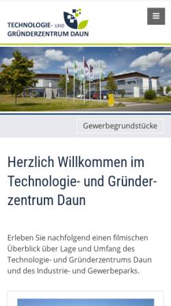 Vorschau der mobilen Webseite www.tgz-daun.de, Technologie-und Gründerzentrum