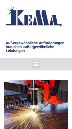 Vorschau der mobilen Webseite www.kemastahl.de, Kema Schlosserei GmbH