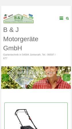 Vorschau der mobilen Webseite www.b-u-j-motorgeraete.de, B & J Motorgeräte GmbH