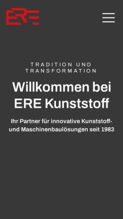 Vorschau der mobilen Webseite www.ere-kunststoff.de, ERE-Kunststoff Ram-Extrusion GmbH & Co.KG