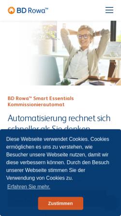 Vorschau der mobilen Webseite rowa.de, CareFusion Germany 326 GmbH