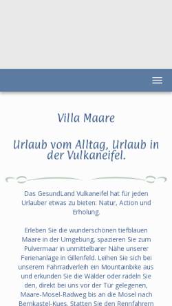 Vorschau der mobilen Webseite www.villa-maare.de, Villa Maare