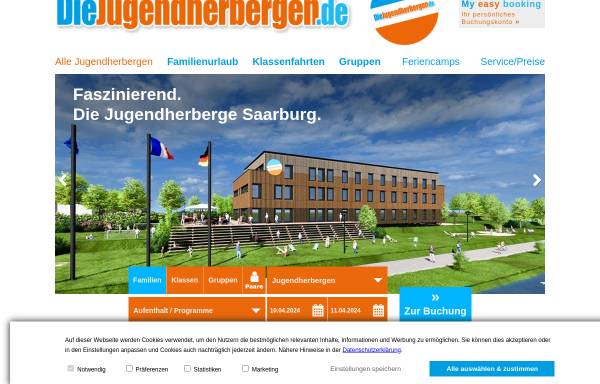 Vorschau von www.diejugendherbergen.de, Jugendherberge Saarburg