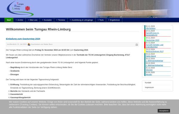 Vorschau von www.turngau-rhein-limburg.de, Turngau Rhein-Limburg