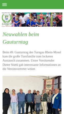 Vorschau der mobilen Webseite www.turngau-rhein-mosel.de, Turngau Rhein-Mosel