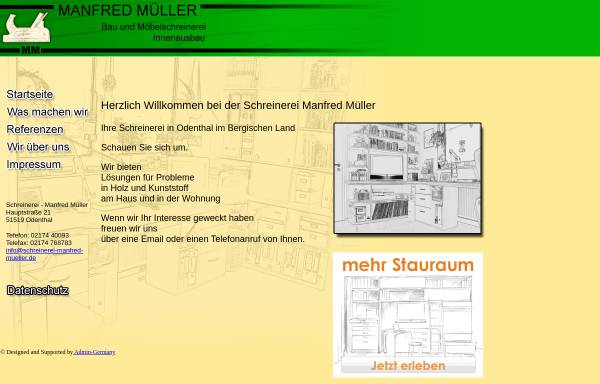 Vorschau von www.schreinerei-manfred-mueller.de, Manfred Müller, Schreinerei