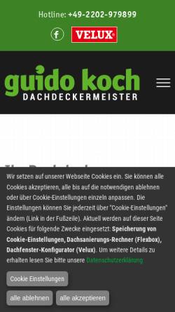 Vorschau der mobilen Webseite www.dach-koch.de, Dachdeckermeister Guido Koch