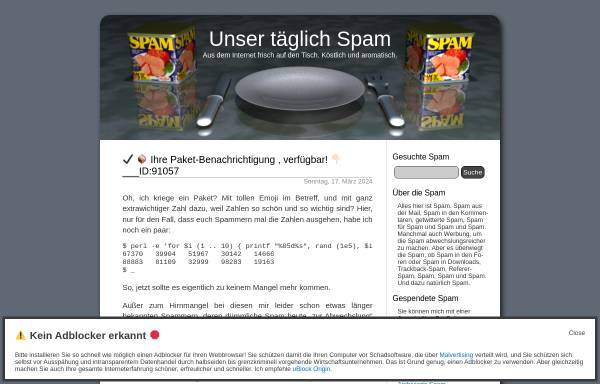 Vorschau von spam.tamagothi.de, Unser täglich Spam