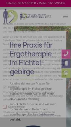 Vorschau der mobilen Webseite www.ergotherapie-fichtelgebirge.de, Praxis für Ergotherapie Barbi Pscherer