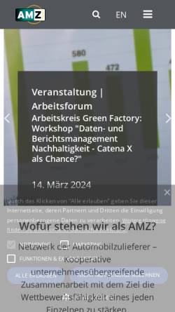 Vorschau der mobilen Webseite www.amz-sachsen.de, Netzwerk Automobilzulieferer Sachsen