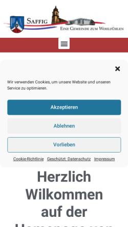 Vorschau der mobilen Webseite saffig.de, Ortsgemeinde Saffig