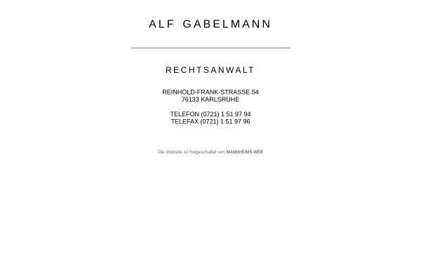 Rechtsanwalt Alf Gabelmann