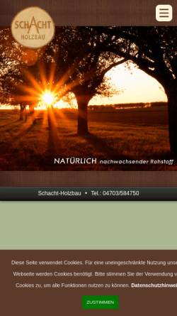 Vorschau der mobilen Webseite www.schacht-holzbau.de, Schacht Holzbau