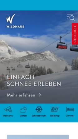 Vorschau der mobilen Webseite wildhaus.ch, Bergbahnen Wildhaus