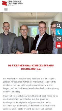 Vorschau der mobilen Webseite www.khzv.de, Krankenhauszweckverband Köln, Bonn und Region - Berufsverband e.V.