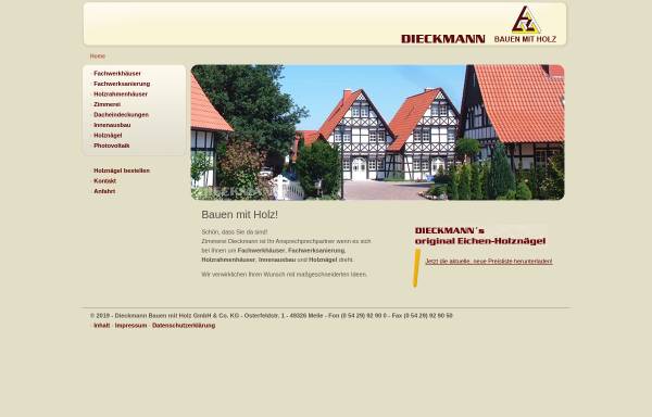 Vorschau von www.dieckmann-bauenmitholz.de, Dieckmann - Bauen mit Holz, Heinrich Dieckmann