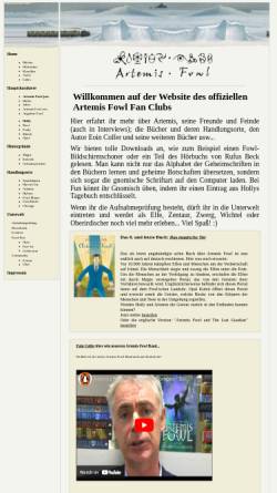 Vorschau der mobilen Webseite www.fowl.de, Der offizielle Artemis Fowl Fanclub