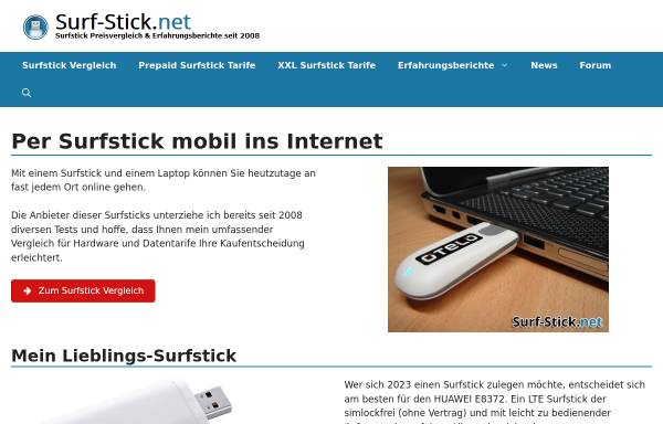 Vorschau von www.surf-stick.net, Surf-Stick.net