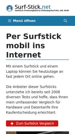 Vorschau der mobilen Webseite www.surf-stick.net, Surf-Stick.net