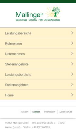 Vorschau der mobilen Webseite firma-mallinger.de, Mallinger, N.