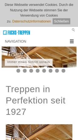 Vorschau der mobilen Webseite www.fuchs-treppen.de, Anton Schöb Fenster- und Treppenbau GmbH & Co. KG