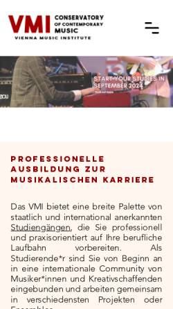 Vorschau der mobilen Webseite www.vmi.at, Vienna Music Institute