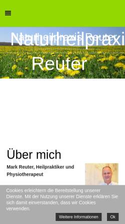 Vorschau der mobilen Webseite www.naturheilpraxis-reuter.de, Praxis für Naturheilkunde Mark Reuter