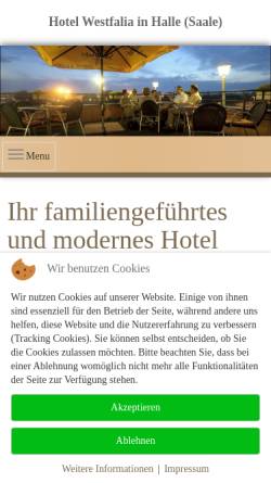 Vorschau der mobilen Webseite www.westfalia-hotel.de, Hotel Westfalia