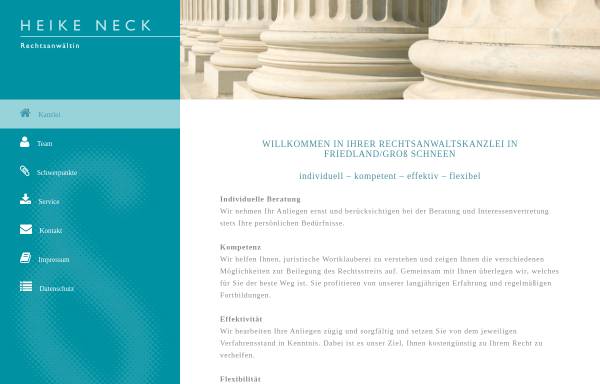 Vorschau von www.rechtsanwaeltin-neck.de, Rechtsanwältin Heike Neck