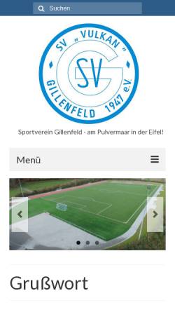 Vorschau der mobilen Webseite www.sv-gillenfeld.de, Sportverein Gillenfeld