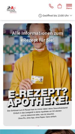 Vorschau der mobilen Webseite www.hirsch-apotheke-luedenscheid.de, Hirsch-Apotheke