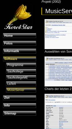 Vorschau der mobilen Webseite www.korelstar.de, Linux MP3 MusicServer