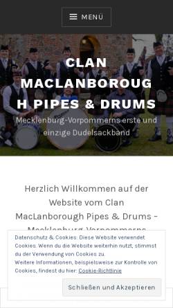 Vorschau der mobilen Webseite www.pipeband.info, Clan Maclanborough