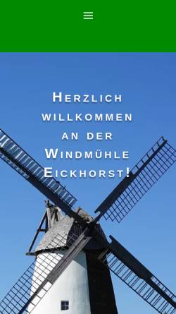 Vorschau der mobilen Webseite windmuehle-eickhorst.de, Windmühle Eickhorst