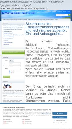 Vorschau der mobilen Webseite www.womo-world.de, Womo-World, Handelsagentur Jürgen Schwinn